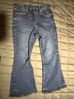 Curvy Super High-Rise Dark Blue Flare Jeans
